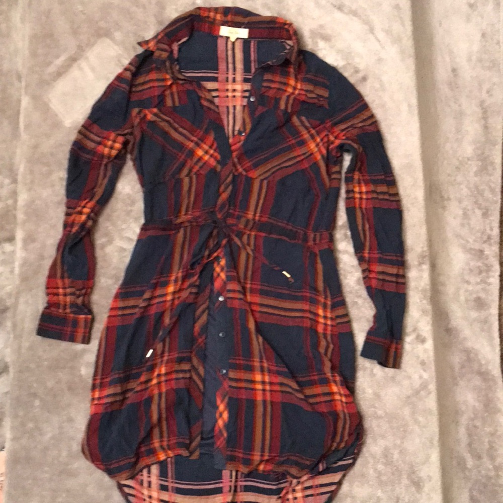 Plaid long shirt/dress
